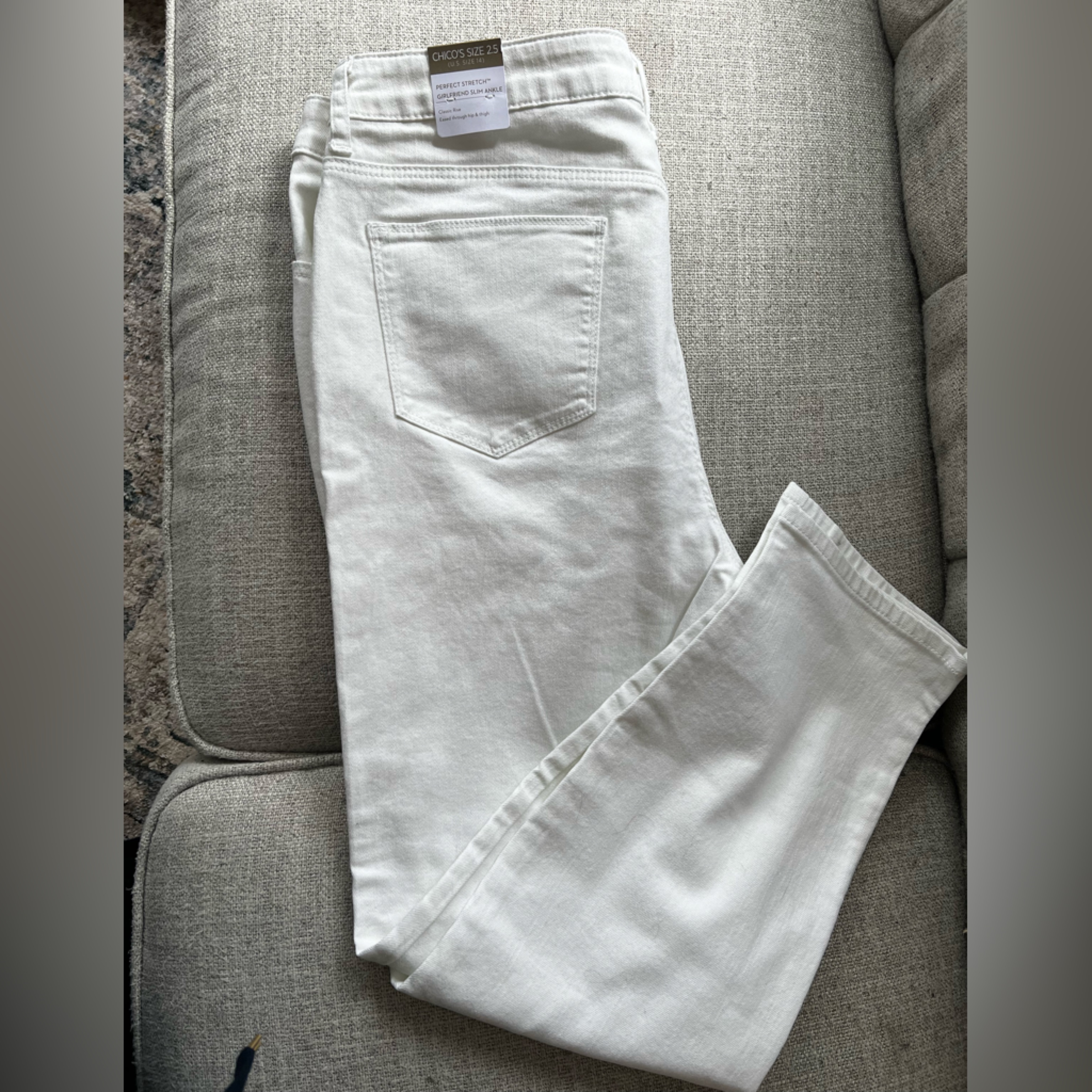 White Ankle Straight Jeans